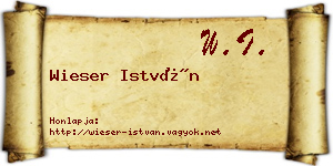 Wieser István névjegykártya