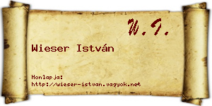 Wieser István névjegykártya